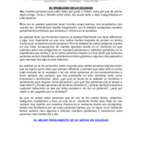 El problema de la soledad
